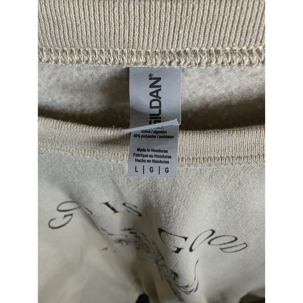 Gildan God Is Good All The Time Floral Graphic Sweatshirt Beige Large - Picture 2 of 4